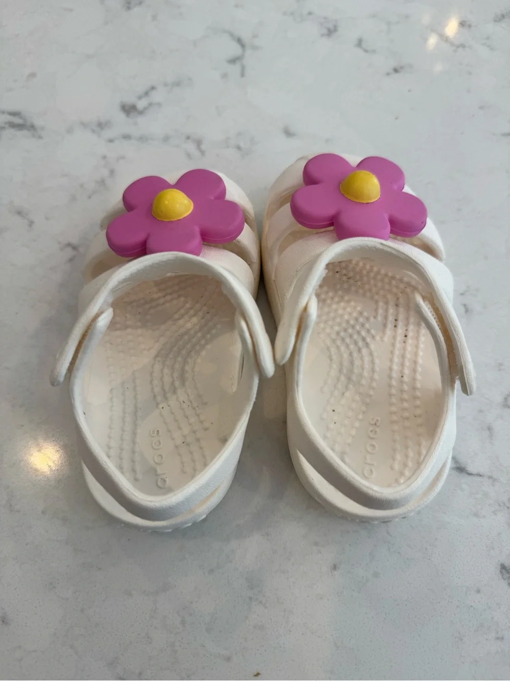 CROCS White Kids Flower Sandals